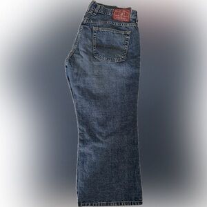 Lucky Brand Relaxed Denim Mid Rise Cropped Buttonfly Jeans